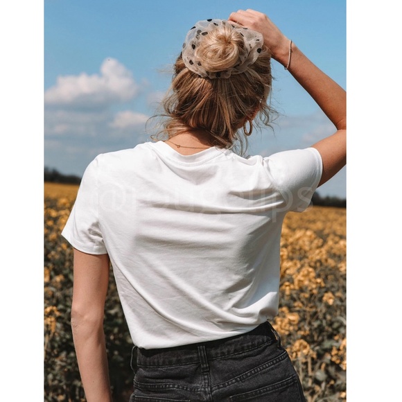 White Graphic Text Print Tee Shirt Short Sleeve Crew Neck - Picture 2 of 7